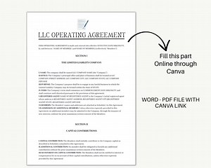 LLC Operating Agreement Form, LLC Agreement, Attorney-written, Completely Editable, Operating Agreement Template, Contract Agreement - Etsy