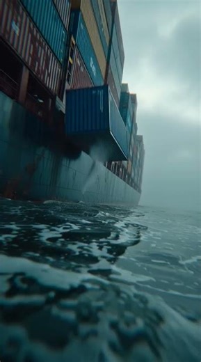 Container Falls Overboard in Rough Seas #maritime