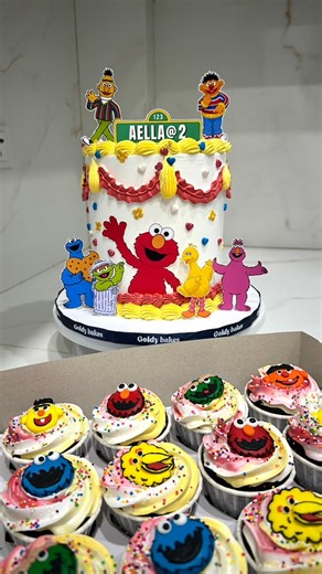 53K views · 951 reactions | Sesame street cake & cupcakes 療 | Goldy bakes | Facebook