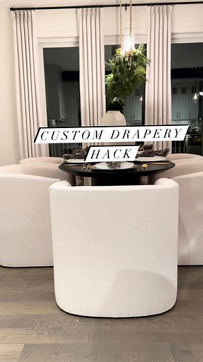 Rue | Home Decor | Lifestyle on Instagram: "🥳 Here’s another custom drapery look for less with the most stunning fabric!! 🥰…. These drapes come ready to hang…. I didn’t need to stream them! 🎉…. and they come perfectly trained 😆🥳😆 I hung the brackets on the wall about half an inch from the ceiling to give enough room for the curtain rod to slide into. I got 106 inch drapes and my ceiling is 9 feet. With this system my drapes perfectly kiss the floor, which is the look I’m going for. ☺️ The 