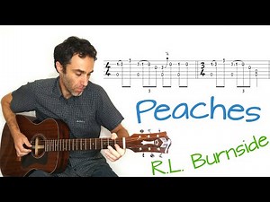 R.L. Burnside - Peaches - Guitar lesson / tutorial / cover with tablature