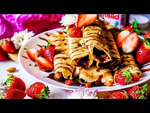 Nutella Crepes with Fresh Strawberries | How to make Crepes at home | Easiest Way to Make Crepes