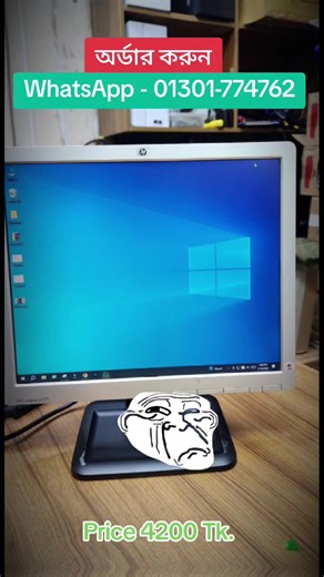 🥰 DELL & HP Brand Monitor 17 inch price only 4200 Tk. #freefire_lover #free_fire #monitor #computer #pc