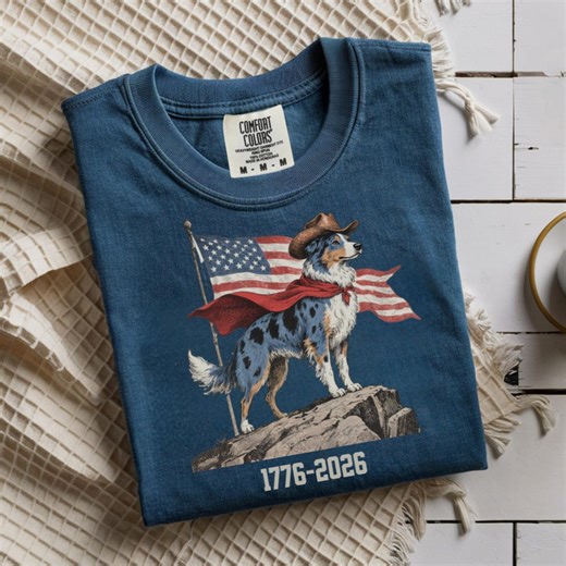 Vintage Blue Merle Aussie Cowboy Shirt, 1776 2026 Australian Shepherd Tee, Gift for Aussie Mom, Dad & Dog Lovers - Etsy