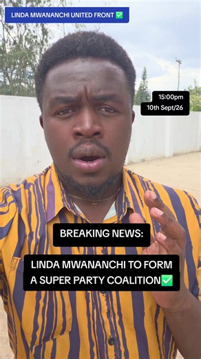 BREAKING NEWS: Linda Mwananchi to form a united coalition front to secure Edwin Sifuna's presidential bid ✅️