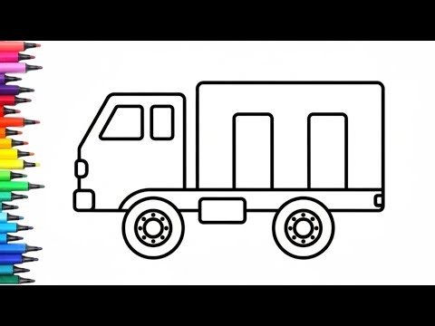Truck 🚛 Delivery Drawing, Painting & Coloring For Kids and Toddlers_Child Art