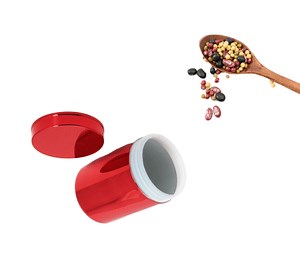 [Hot Item] Red Seal Plastic Storage Bottle Plastic Container Storage Jar Round Food Packaging Bottle with Screw Lid