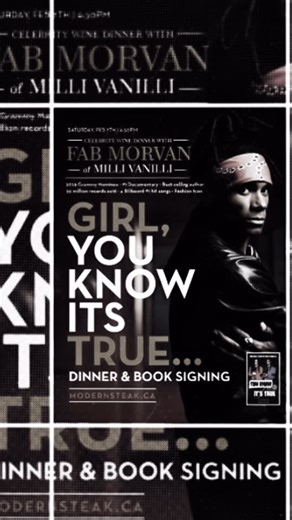 Modern Steak YYC on Instagram: "A moment. An icon. A table you’ll never forget. ✨ Fab Morvan of Milli Vanilli 🍷 Celebrity Wine Dinner & Book Signing 📍 Modern Steak — Stephen Avenue 🗓 Saturday, Feb 7 | 6:30 PM Four courses. Curated wines. Stories from the man behind one of the most iconic moments in music history — all set to the soundtrack of the night by DJ KAV (Fab’s official tour DJ). This is intimate. This is nostalgic. This is once-only. 🎟 Seats are limited — book via the OpenTable Expe