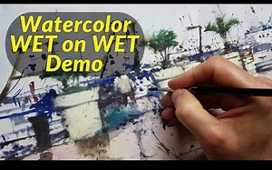 如何画出湿感-How to paint a dull or rainy day - WET ON WET in Practice