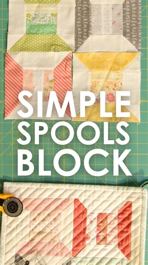 New from the studio! Jeanette is sharing her simple spools block tutorial. 🧵 These fun and simple blocks are perfect for a small quilted wall hanging or even a full sized quilt! Watch the full tutorial on our YouTube channel. #TheSewingStudio #SewingTutorial #quiltingspecialists #sewingproject | The Sewing Studio UK