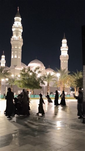 Night view of Masjid Quba #love #madinah #travel #saudi