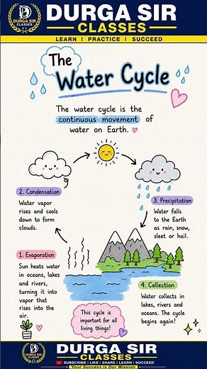 Water Cycle Explained in 60 Seconds 🌧️☀️ | Evaporation, Condensation & Precipitation