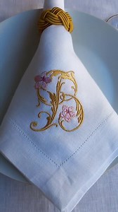Gold Monogrammed Wedding Napkin, Embroidered Linen Napkin, Custom Linen Napkin, Hemstitched Linen Napkin, Linen Napkin for Housewarming Gift - Etsy