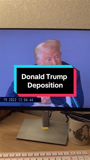 This is from a videotaped deposition of Donald Trump in 2022. My punctuation is crummy but this is essentially what a voice writing court reporter would be saying into their mask. #courtreporting #stenography #fyp #donaldtrump #trump