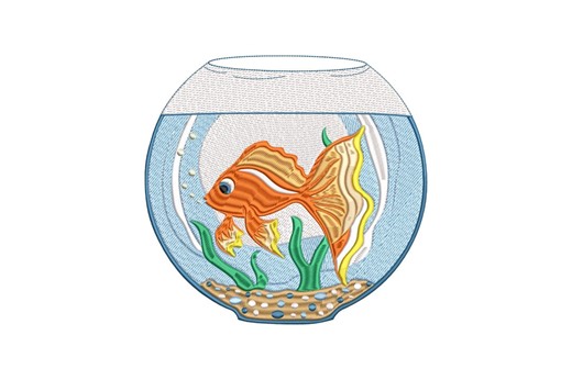 Golden Fish Aquarium Embroidery Design, Golden Fish Machine Embroidery, 4 Sizes, Instant Download - Etsy