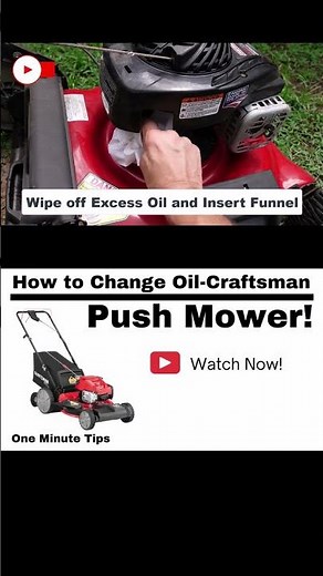 HOW TO CHANGE OIL-CRAFTSMAN PUSH LAWNMOWER!-One Minute Tips - Home Repairs -#shorts #lawnmower