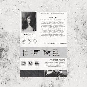 Media Kit Template | Press Kit | 3 Pages | Influencer | Canva Template 1 - Etsy