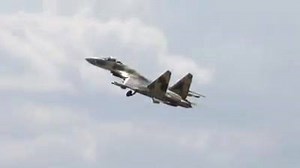 Russia's Sukhoi Su-35 (Flanker-E) Multirole air superiority fighter jet performed at airshow and the results will leave you scrambling to pick your jaw up off the ground. The famously maneuverable fighter displayed stunts that seem designed by someone with no knowledge of aerodynamic rules at all, but the fighter pulled them off anyways. The fighter falls freely through the air, twisting as it falls, like a giant, 30 ton flower petal. At other times it appears suspended in midair, pointed in the