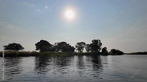 Botswana Skyline At Chobe National Park In Kasane Botswana. African Animals Landscape. Wildlife Scenery. Chobe National Park At Kasane Botswana. Big Five Animals. Wild Background.