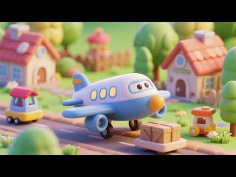 Cargo Plane Toy Village Story | Fun Kids Song & Nursery Rhyme