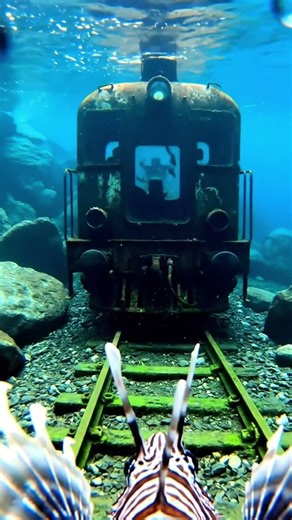 What’s inside the Ghost Train? (Lionfish POV) 🏚️🌊