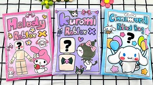 🍒Paper DIY🍒Unboxing Blind Bag Roblox X Kuromi, Melody, Cinnamoroll | Asmr | Blindbag SANRIO | HiHi Paperdiy