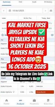 Fii Dii data analysis|| 16 October 2025 || #fiidiidataanalysis #stockmarket