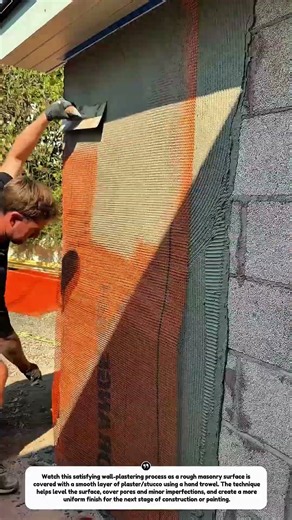 Satisfying Wall Plastering: Smooth Finish on a Concrete Block Wall