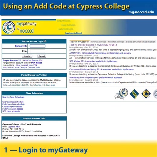 Here's a short video on how to use an add code at Cypress College. #mygateway #mindsmotivated | Cypress College