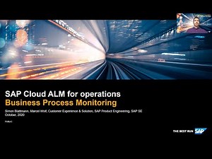 SAP ALM Summit EMEA 2020 – Business Process Monitoring