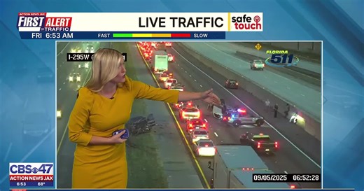 Crash, construction causing major delays on I-295 in Jacksonville