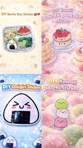 Making Cute Food Stickers ✨ #shorts