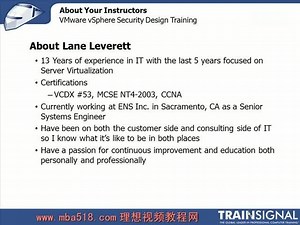 VMware vSphere安全设计视频教程 Lesson02