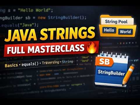 Java Strings Full Masterclass 🔥 | Basics to Advanced | StringBuilder, equals(), Traversing