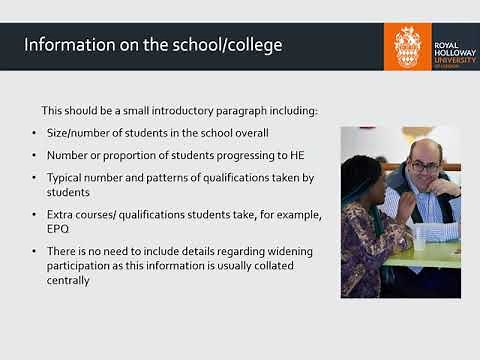 How to write a teacher UCAS reference - Royal Holloway, University of London