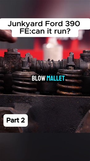 Junkyard Ford 390 FEcan it run-p2#engine #enginebuild #rebuilding #fyp #oldcar | Ford Engine Projects