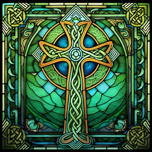 Celtic Cross Stained Glass Window Cling – Available in Standard & Custom Sizes Celtic Cross Gift for Him Irish Gift - Etsy