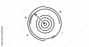 target animated outline icon. target rotation appearance 4k video animation for web, mobile and ui design