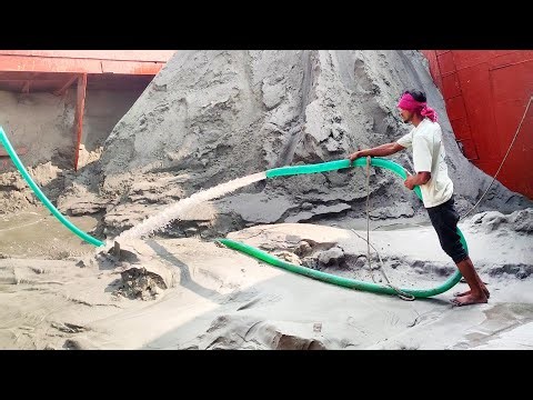 Incredible Power of Water: Skilled Worker Unloads Tons of Sand | Satisfying Sluicing Technique