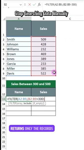 Excel FILTER AND Condition Trick