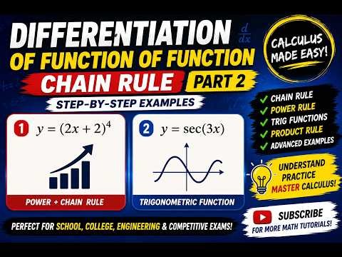 Differentiation of Function of Function (Chain Rule Part 2) | MTH 102