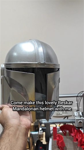 3D Printed Helmets on Instagram: "Making of a Mandalorian Helmet #cosplay #mandalorian #3dprinting #sanding #movieprops"