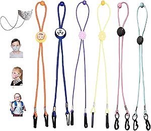 Frodete 7 Pieces Face Mask Lanyard for Women Men Mask Lanyard with Clips Mask Holder Adjustable Length Glasses Chain Hanger Cords String Necklace Comfortable Around Necklace… (A)