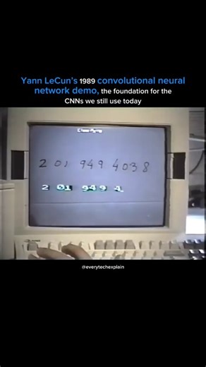 Every Tech Explain | Yann LeCun’s 1989 convolutional neural network demo, the foundation for the CNNs we still use today. #tech #science #technology | Instagram