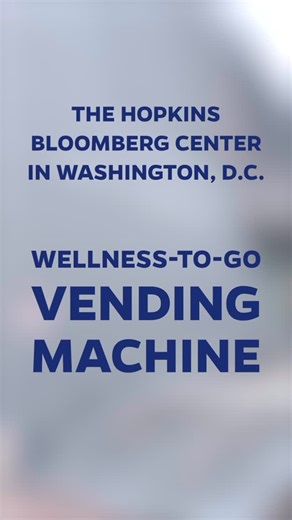 Student Health and Well-Being on Instagram: "Second in a series of three: how to find the on-campus JHU Wellness-to-Go vending machines. Today we have the DC machine, located on the 5th floor of @jhubloombergct. Video description: classical music plays over a single POV shot of a person walking through into the elevator bay of the Hopkins Bloomberg Center, and taking an elevator to the fifth floor. On the fifth floor, the person makes two lefts to get out of the elevator bay and then down a hall