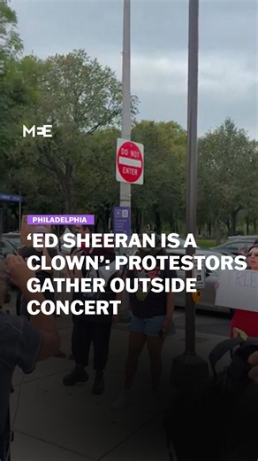 Protesters rally outside Ed Sheeran’s first show since Macklemore controversy