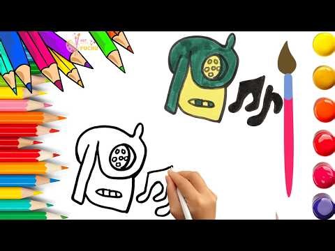 How To Draw cute Music Box Drawing, Painting & Coloring For Kids and Toddlers_ Child Art 🐋🌈🎨