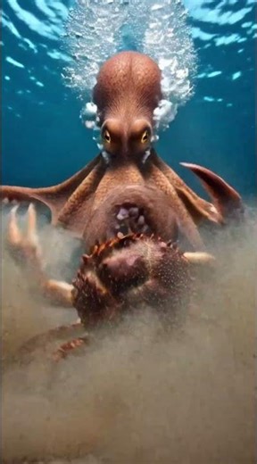 Crab vs Octopus… Ocean Death Match!”🦀🐙🌊 #wildlife #scorpion #gecko