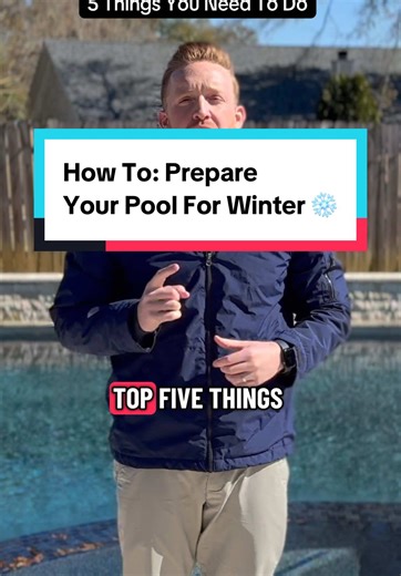 5 things to do to prepare your pool for when it gets cold. 🥶 ✅ How To “Winterize” Your Pool: 1. Leave your pool pump running continuously to prevent it from freezing up. (All of our pool pumps come with built-in freeze protection.) 2. Insulate or disconnect your autofill line. 3. Do not try to heat your pool with a heat pump. ❌ If you use a heat pump, it doesn't work below 50 degrees to keep your water from freezing and icing. 4. If you have a dedicated water feature pump, make sure that it has