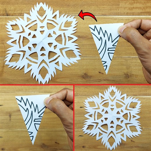73K views · 4K reactions | Today i will show you how to cut paper snowflake step by step❄️ paper snowflakes making instruction for christmas decoration. It's very easy and simple snowflake tutorial. DIY christmas crafts 2022 | Creative Art & Craft Ideas | Facebook